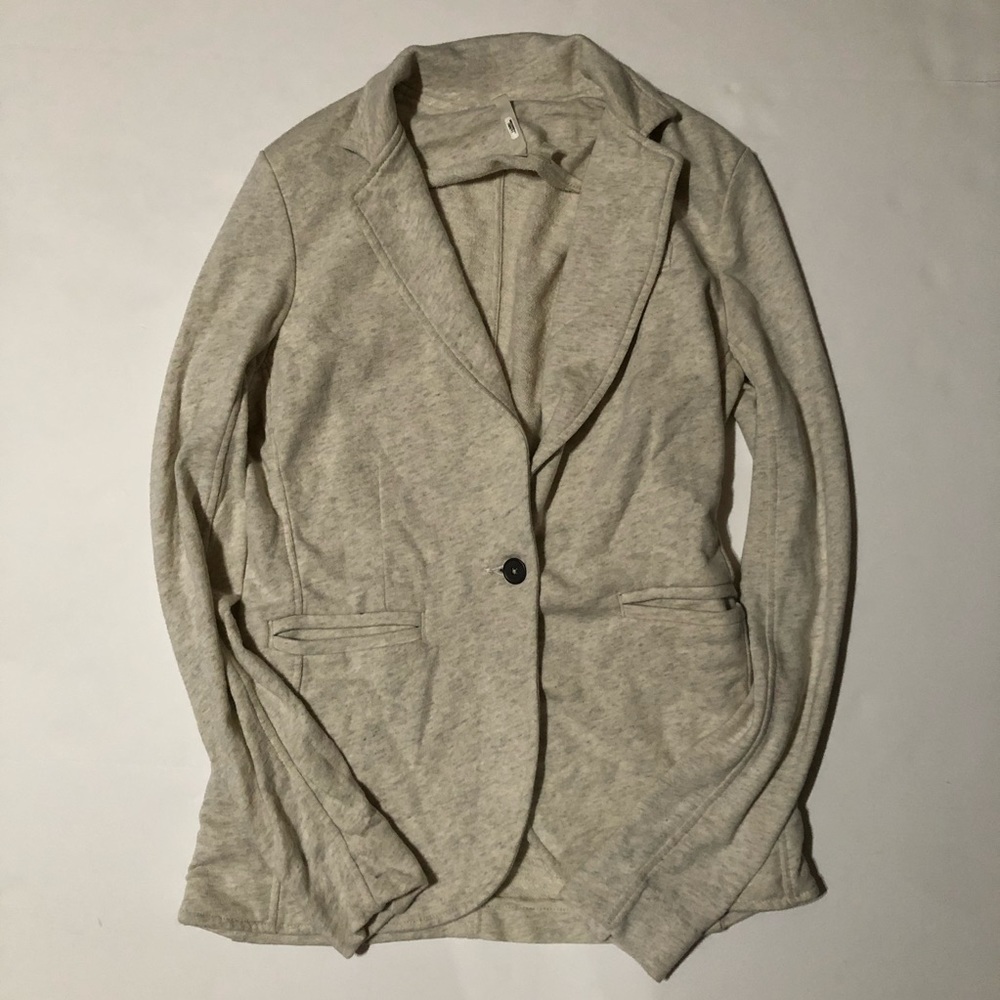 Grey state terry cloth blazer size 2 button sleeve